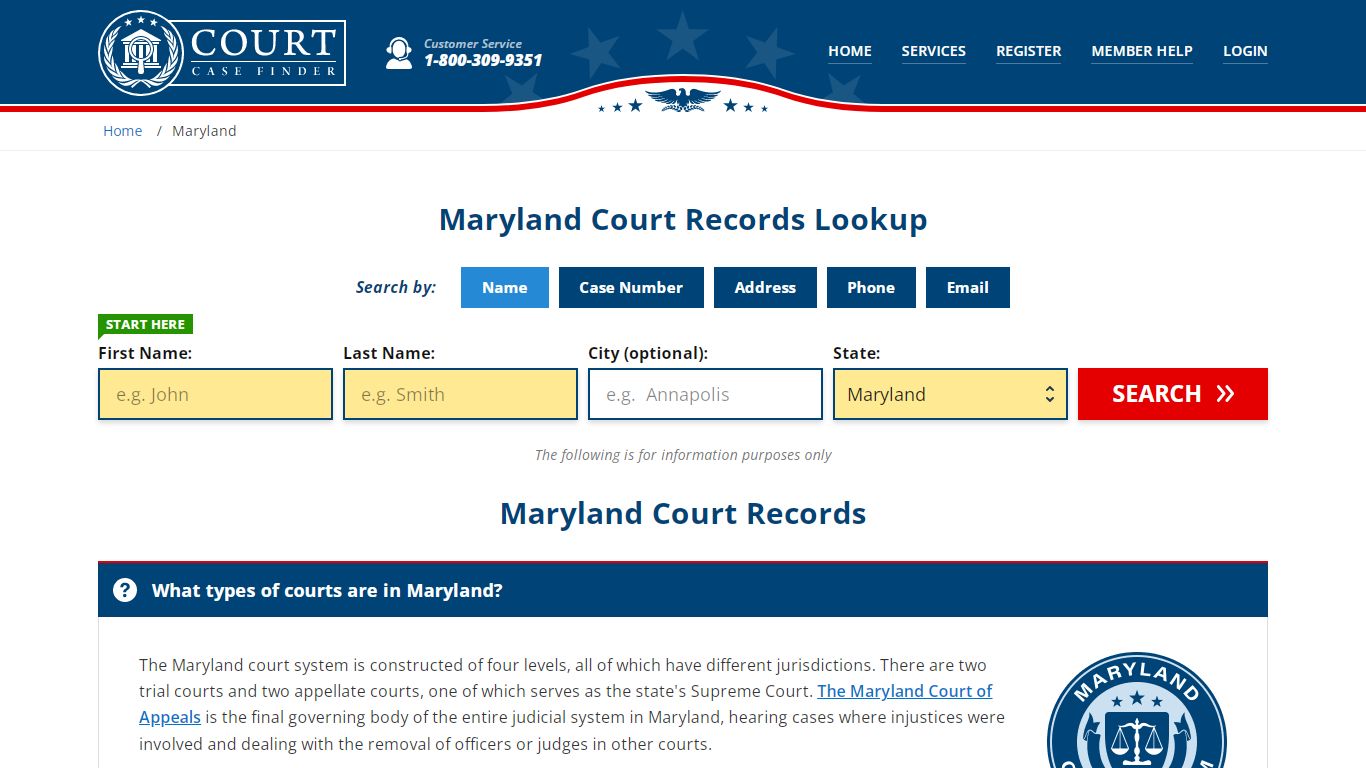 Maryland Court Records Lookup - MD Court Case Search